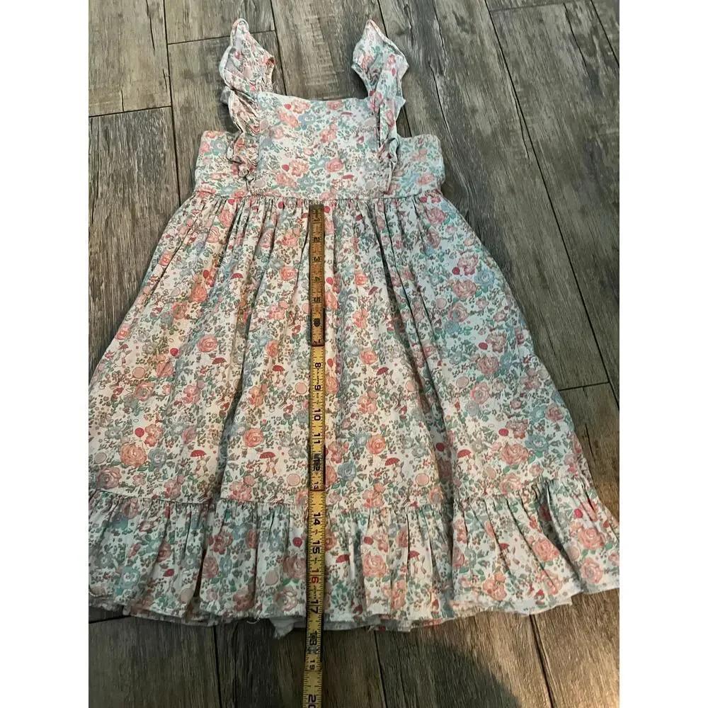 Laura Ashley Girl Multicolor Floral Print Sleeveless Fit & Flare Dress Size 6
